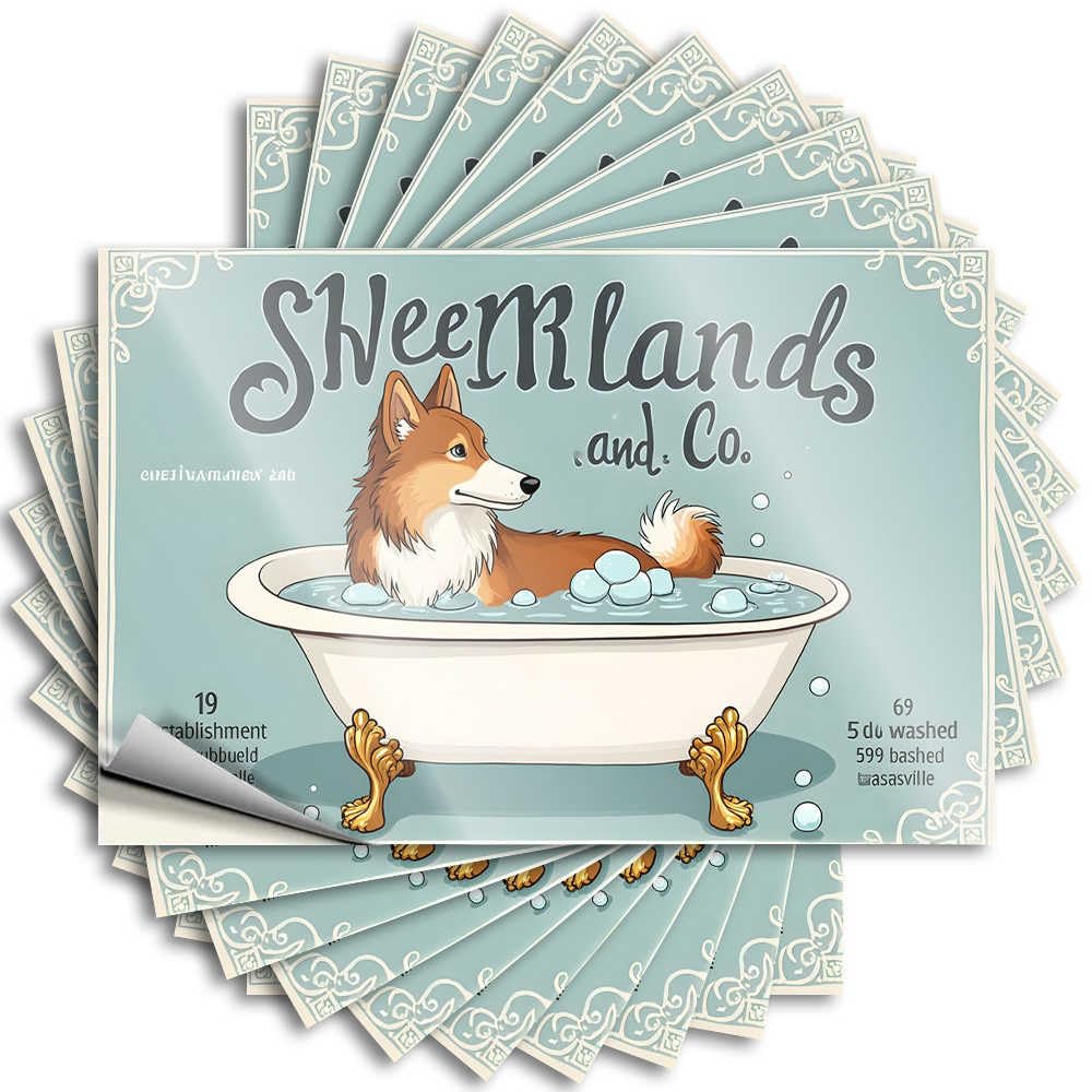 Sticker Life Peel and Stick - Charming Corgi Bath Time: A Cozy Tub Adventure! Tumbler Feminist Waterproof Vinyl for Fishing(8X12CM)