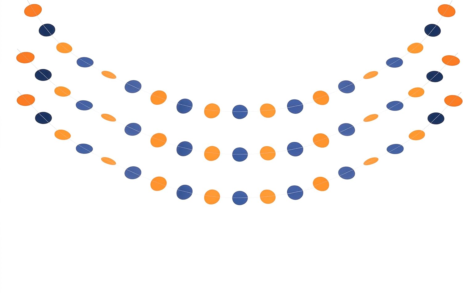 WEVEN Orange Blue Paper Garland Party Decorations Circle Dot Backdrop Party Banner Streamers, 30 Feet Orange and Blue image 2 of 6 B0C4V3QJVY
