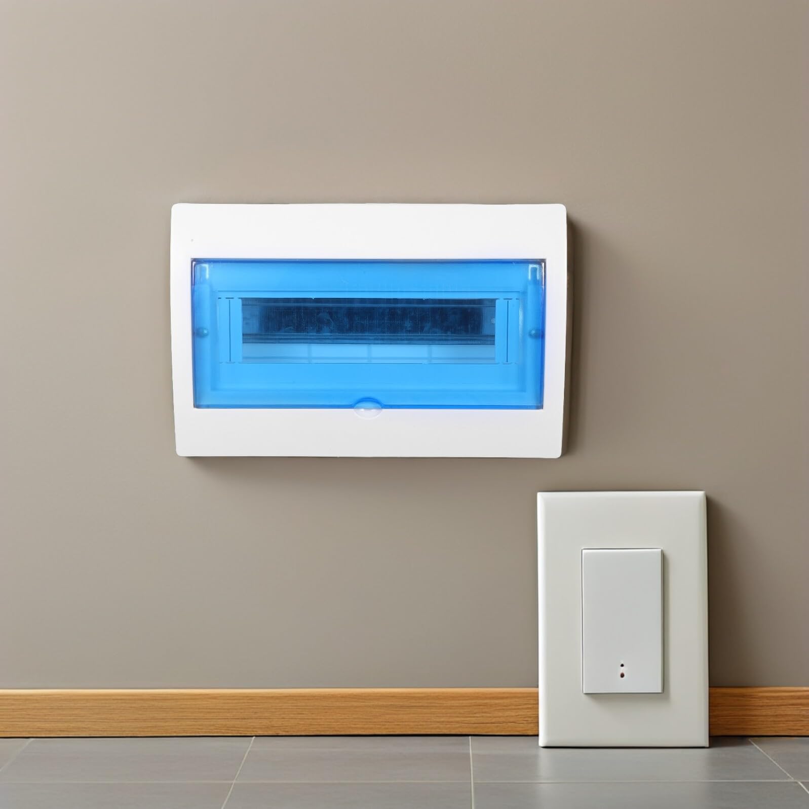 Wetterfester Kunststoff Sicherungskasten 12 Wege mit Din Schiene Außenverteiler für Private und Gewerbliche Elektroinstallation