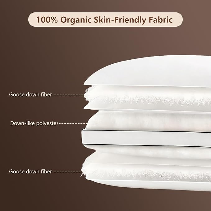 Set 2 Almohadas Pluma Ganso King Tamaño Hotel miniatura 3