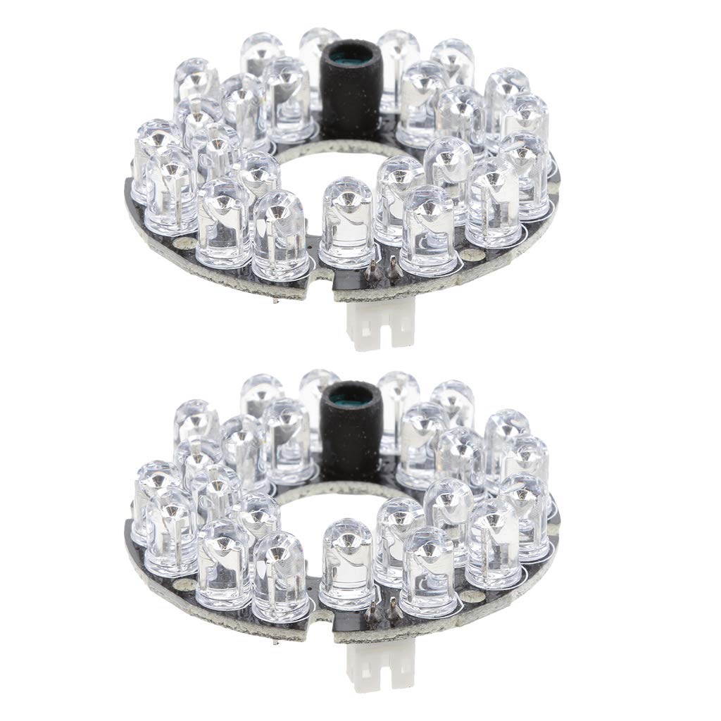 Baosity 2 Packs IR 24 LED Light Board Infrared Lamp Board Module for Day Night Vision Camera Security Camera High Definition IR LED