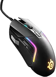 SteelSeries Rival 5 Mouse para jogos com iluminação PrismSync RGB e 9 botões programáveis – FPS, MOBA, MMO, Battle Royale – Sensor óptico TrueMove Air de 18.000 CPI – Preto
