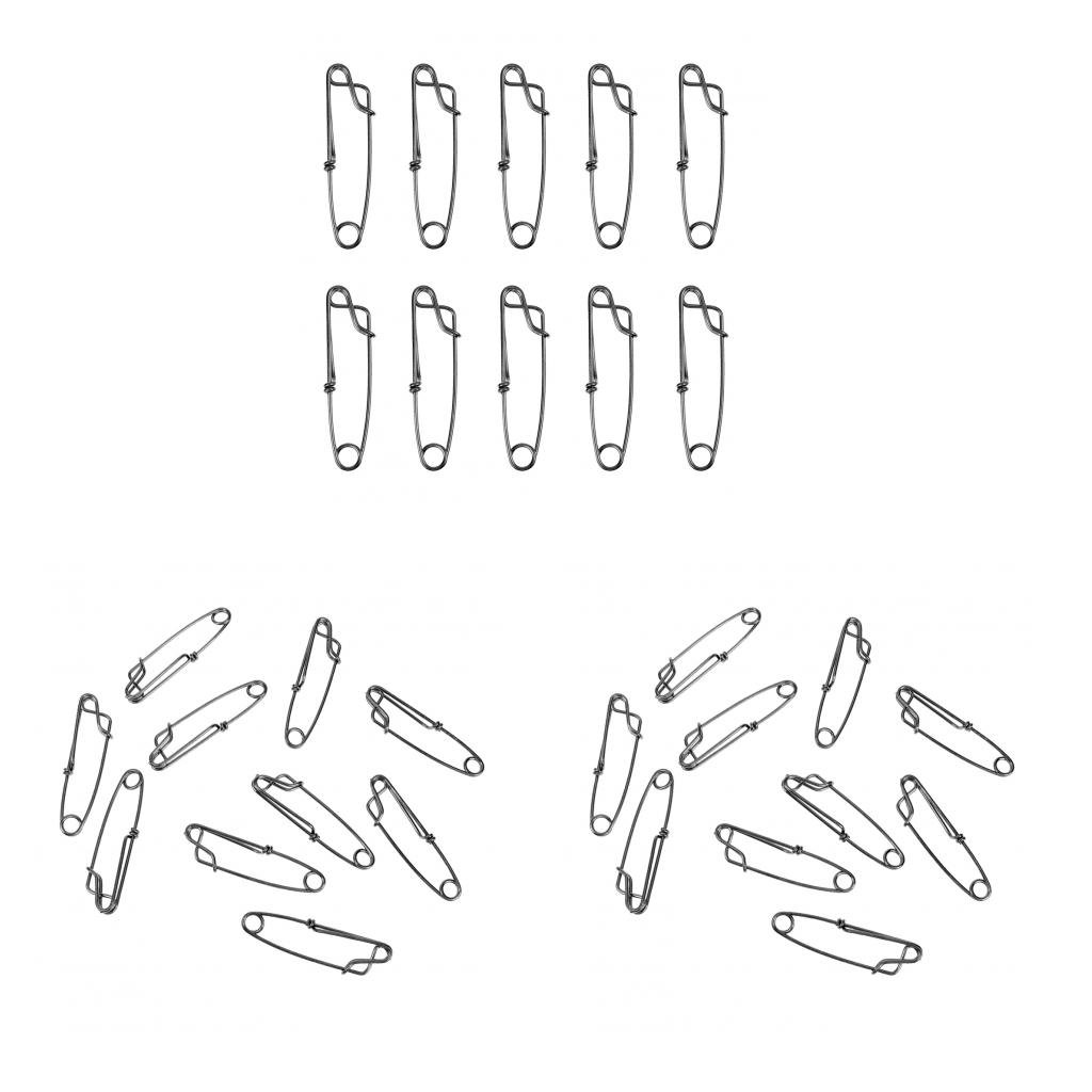 Lot de 20 Clips de Pêche en Acier Inoxydable (10 Pièces) pour Lignes Longues, émerillons Métalliques, Accessoires pour La Pêche Au Vivaneau, Au Requin