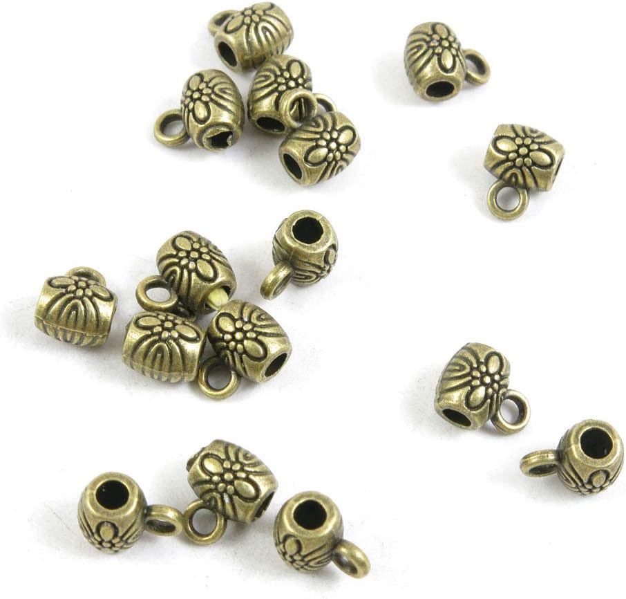2140 PCS Beading Jewelry Making Charms Finding Jewellery Charme Antique Bronze Plated Craft Crafting H4HA3 Flower Bead Bail Cord Ends