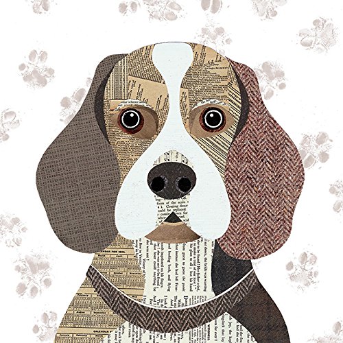 Toile imprimée Beagle Simon Hart 40x40 cm pour déco murale