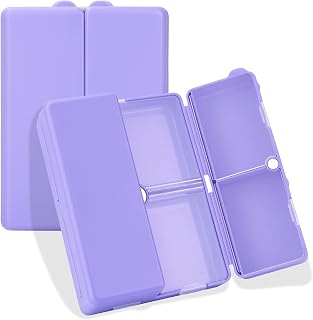 FYY Travel Pill Organizer,7-Compartment Large Pill Box Medicine Case-Purple | Easy to Use, Privacy Protection,Magnetic Foldable Large Pill Case for Purse or Pocket to Hold Vitamins,Supplements,Medication