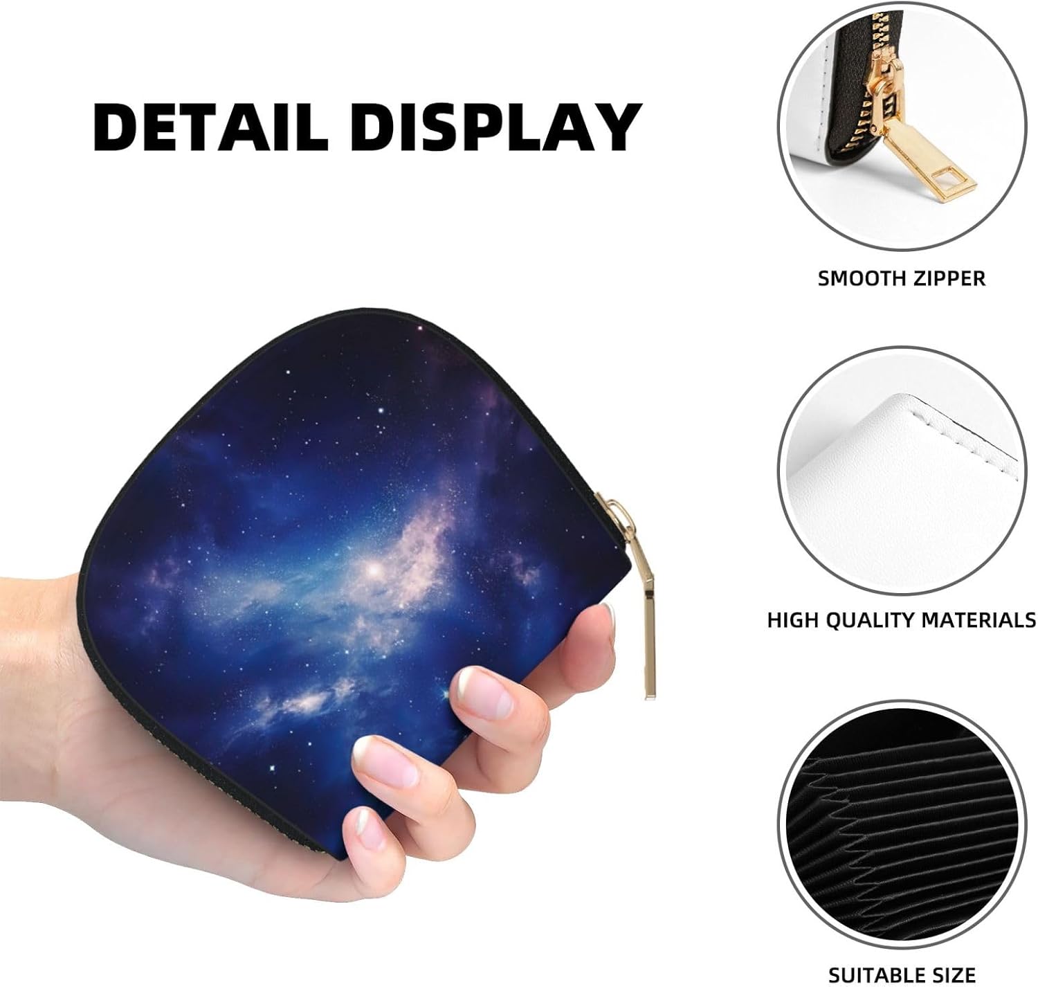 Galaxy print Wallet Credit Cards Holder Business Card Case for Men Women Compact Size for Adults