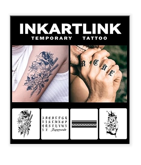INKARTLINK Tattoo Tech, 4 Sheets Semi Permanent Tattoo, Adult Art Design Temporary Tattoos, Lasts 1-&hellip;