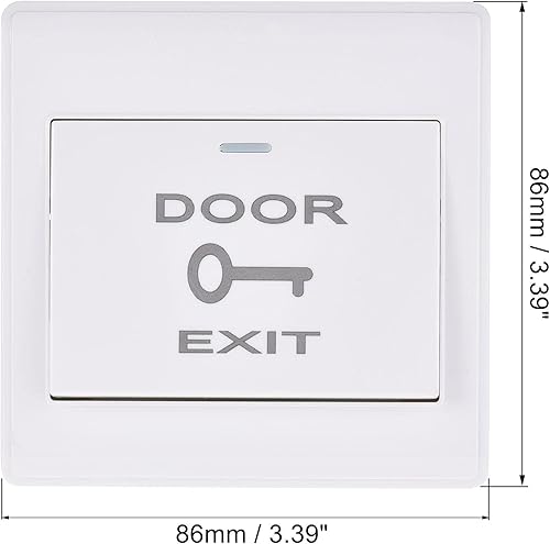 Miniatura 2 de uxcell Interruptor de liberación de botón de salida para puerta Sistema de control de acceso Panel de PC 3.386 inx3.386 in 12V 3A Blanco 4 unids