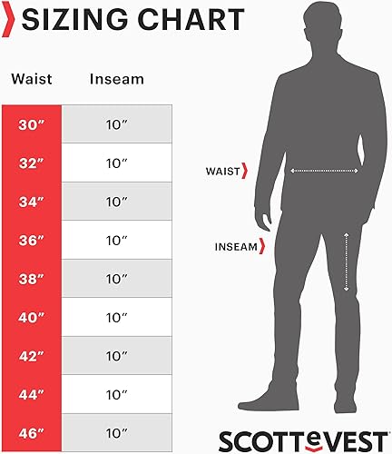 Miniatura 4 de SCOTTeVEST Short cargo oculto para hombre, 8 bolsillos ocultos, carga para viajes y más