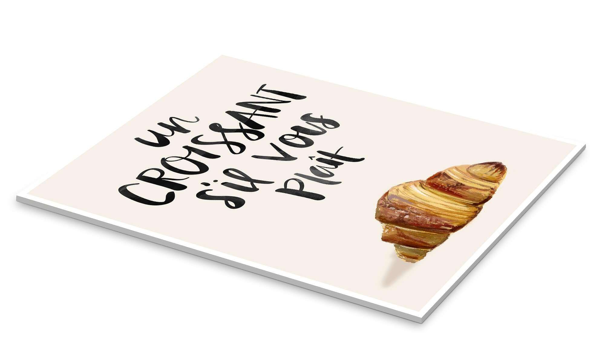 Posterlounge Croissant Acrylglasbild | 70 x 90 cm von Homme Sur La Lune Beige Wandbilder Wanddeko
