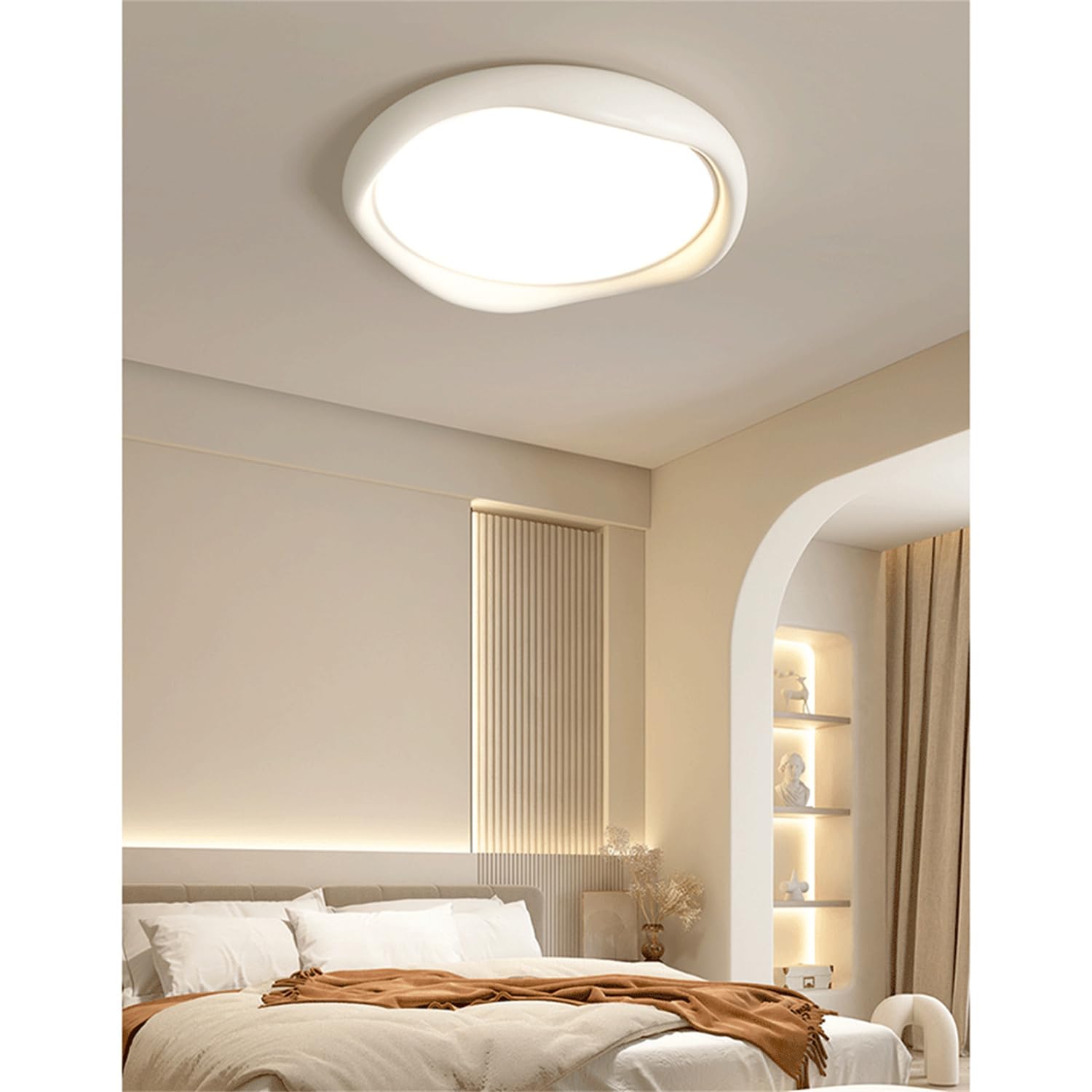 Lámpara De Techo Metálica Blanca Estilo Minimalista