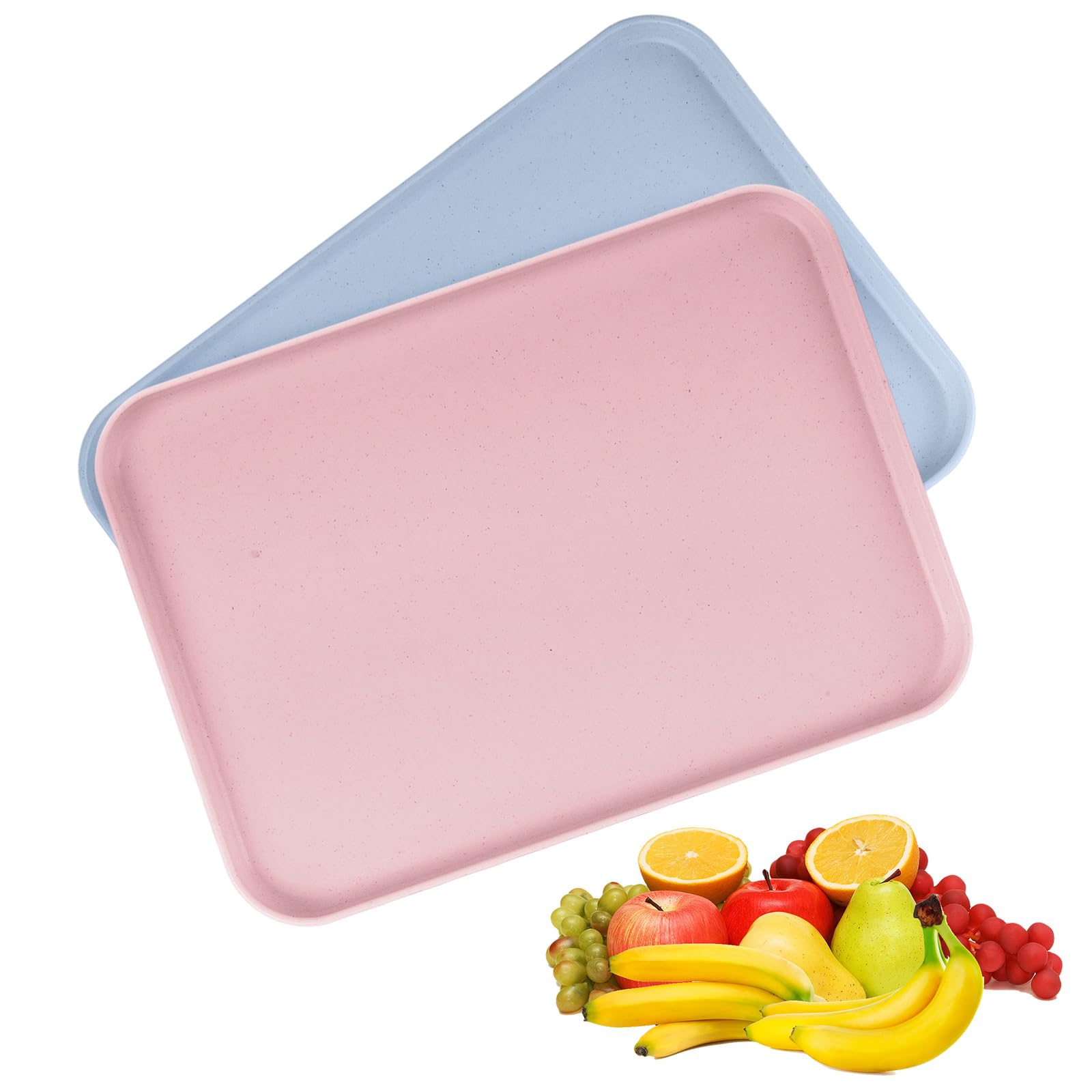Milaosk - Lot De 2 Petits Plateaux De Service Rectangulaires, 30.5 X 22 Milaosk - Lot De 2 Petits Plateaux De Service Rectangulaires, 30.5 X 22