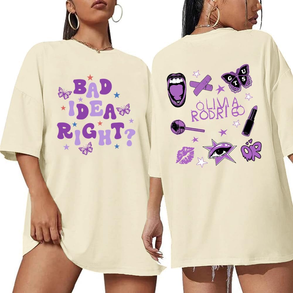 YLISA Oversized Country Concert Shirts for Women Pop Rock Music T Shirt Concert Fans Butterfly Tee Tops