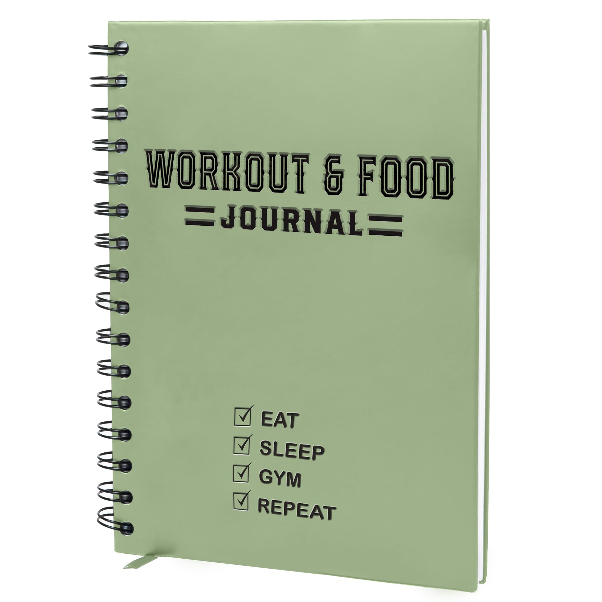 Nextnoid Diario con copertina rigida per fitness e cibo, agenda per allenamento e pasti, per uomini e donne, formato A5, robusto diario alimentare per tenere traccia della dieta, della palestra e