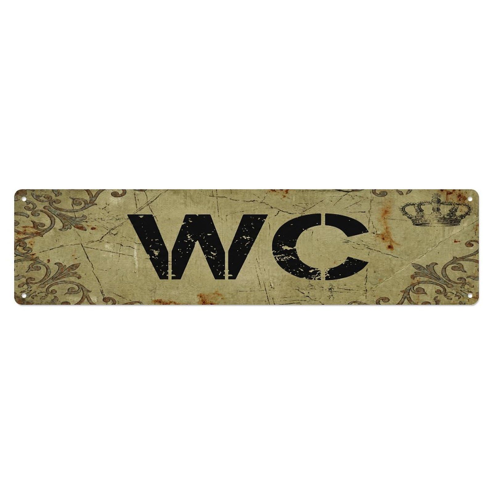 Distressed Rustic Hotel Washroom Toilet(WC) Door Metal Tin Sign Plaque Wall Decor for Cafe, Club Bar, Office, Home Garden Metal Poster 4x16Inch