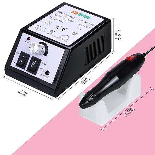 Miniatura 7 de Cadrim Taladro eléctrico de uñas, juego de máquina de lima de uñas ajustable con bandas de lijado para manicura, pedicura, uñas acrílicas, esmalte