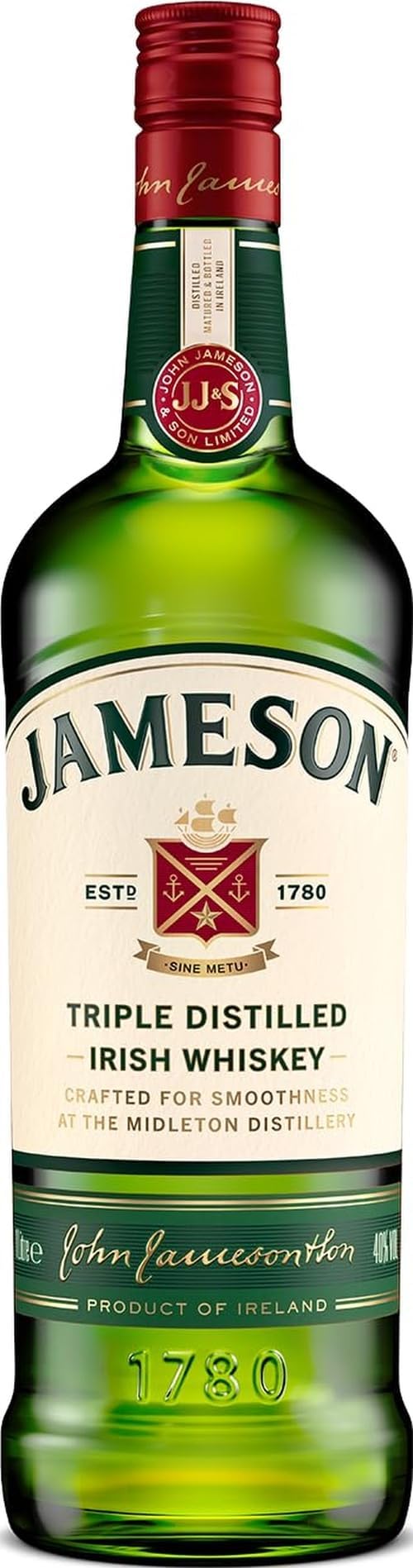 Original Triple Distilled Blended Irish Whiskey, 40% ABV, 1L | Triple Distilled for Exceptional Smoothness, Spicy Wood & Sweet Notes, Crafted in Ireland, Enjoy Neat or in Cocktails