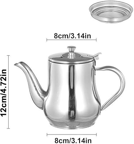 Miniatura 9 de MSUIINT Engrasador de acero inoxidable con colador, dispensador de aceite de oliva con colador, contenedor de grasa de tocino, contenedor de aceite