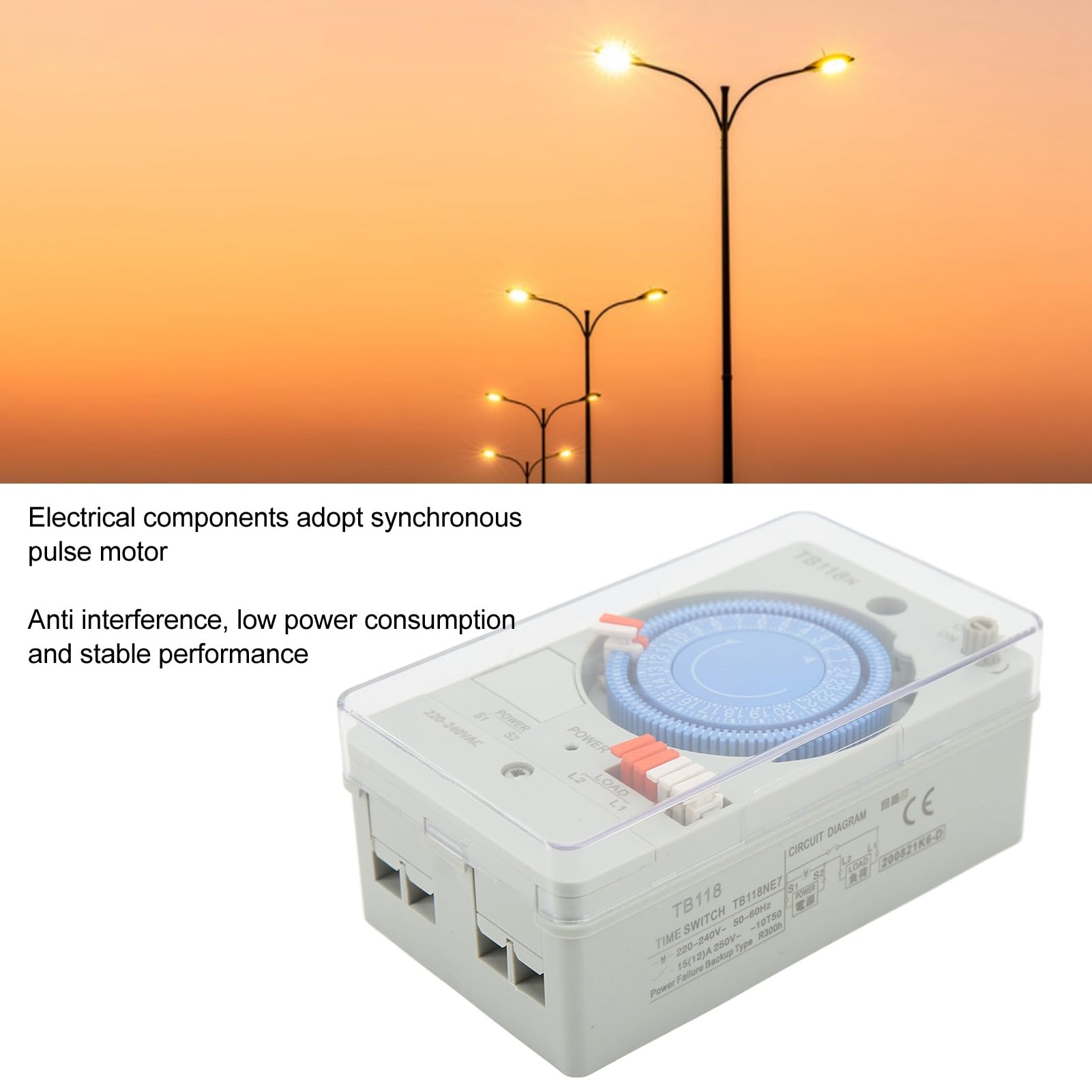 FLEXMAN Interruptor Temporizador Mecánico, Interruptor de Tiempo Programable Antiinterferencias, Interruptor de Temporizador de Control Automático para Luces de Neón, Calentadores