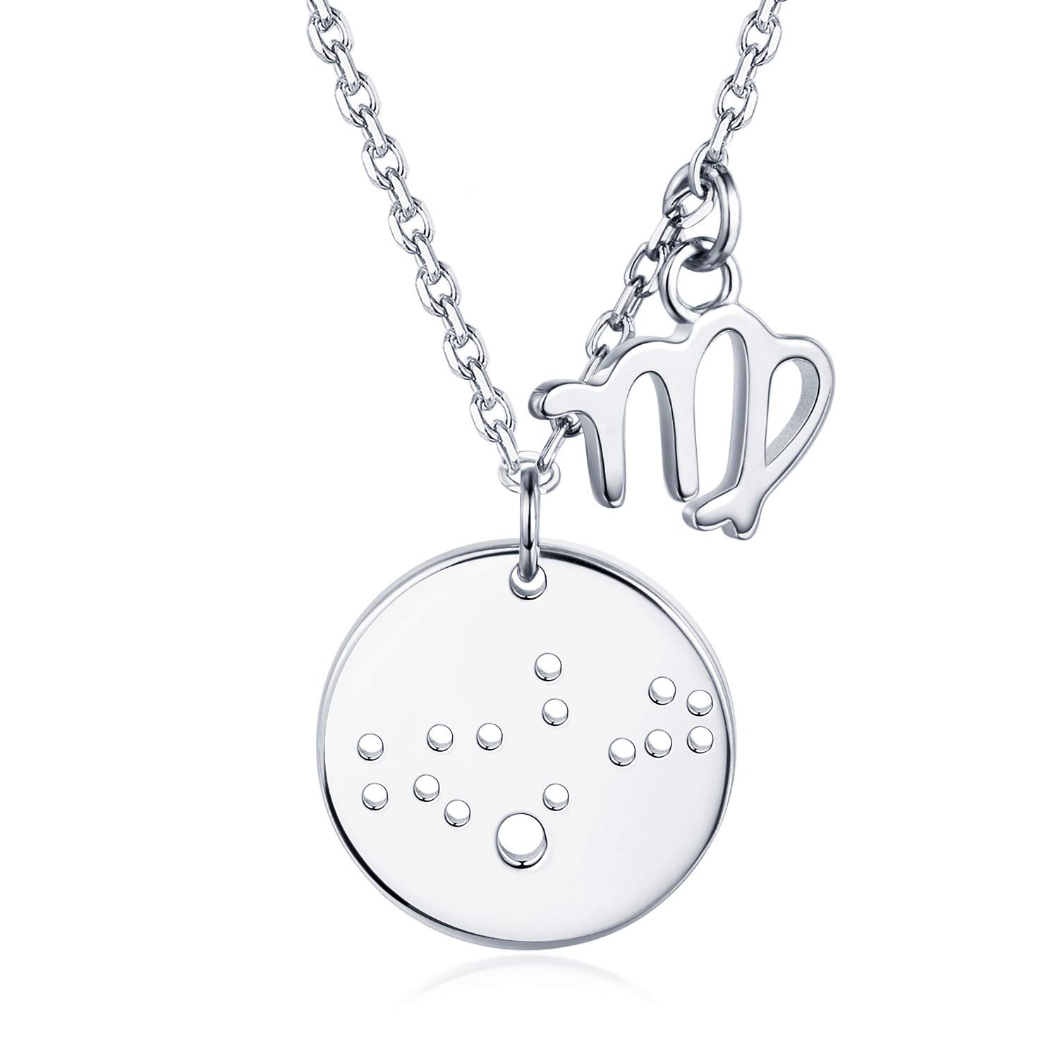 BlingGemWomen 925 Sterling Silver 12 Constellations Pendant Necklace Gift for Graduation,18 inches