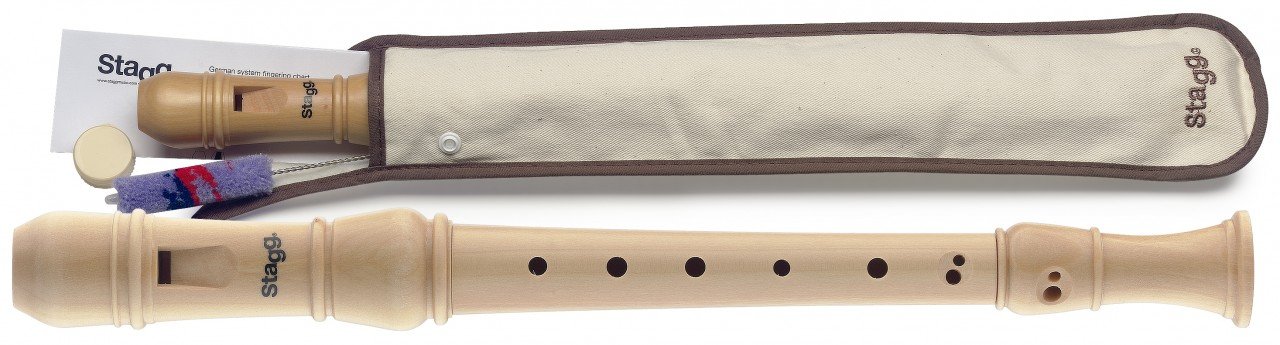 Stagg REC3-BAR/WD Sopranblockflöte mit barockem Griff, Ahorn