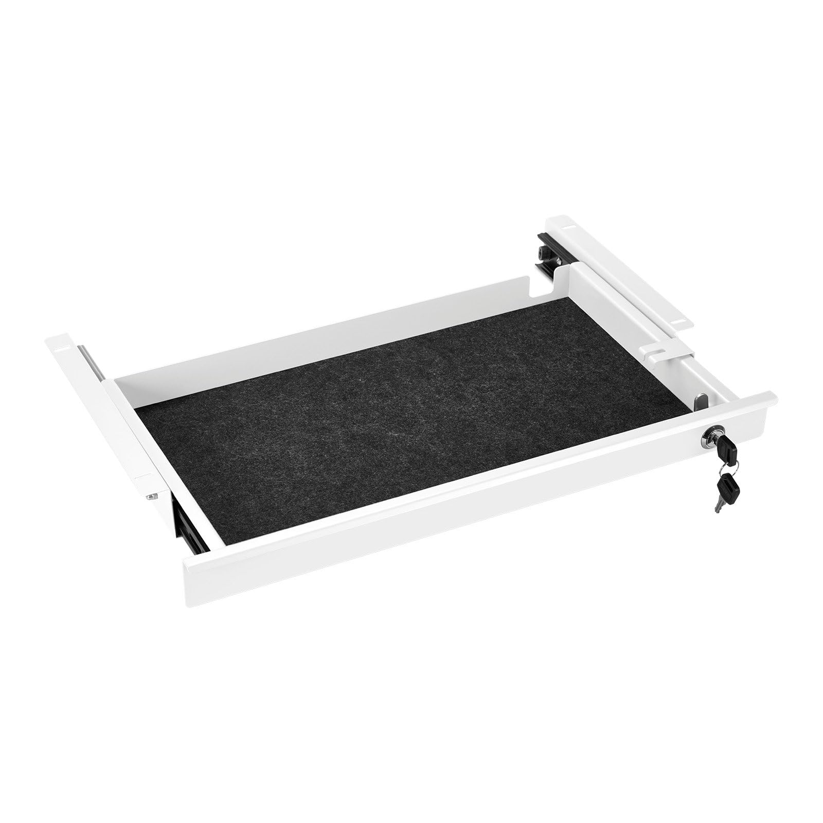 SOTECH Cassetto Porta-Documenti Chiudibile 500 x 265 x 45 mm bianco Cassetto per Oggetti di Valore Raccoglitore per Scrivania