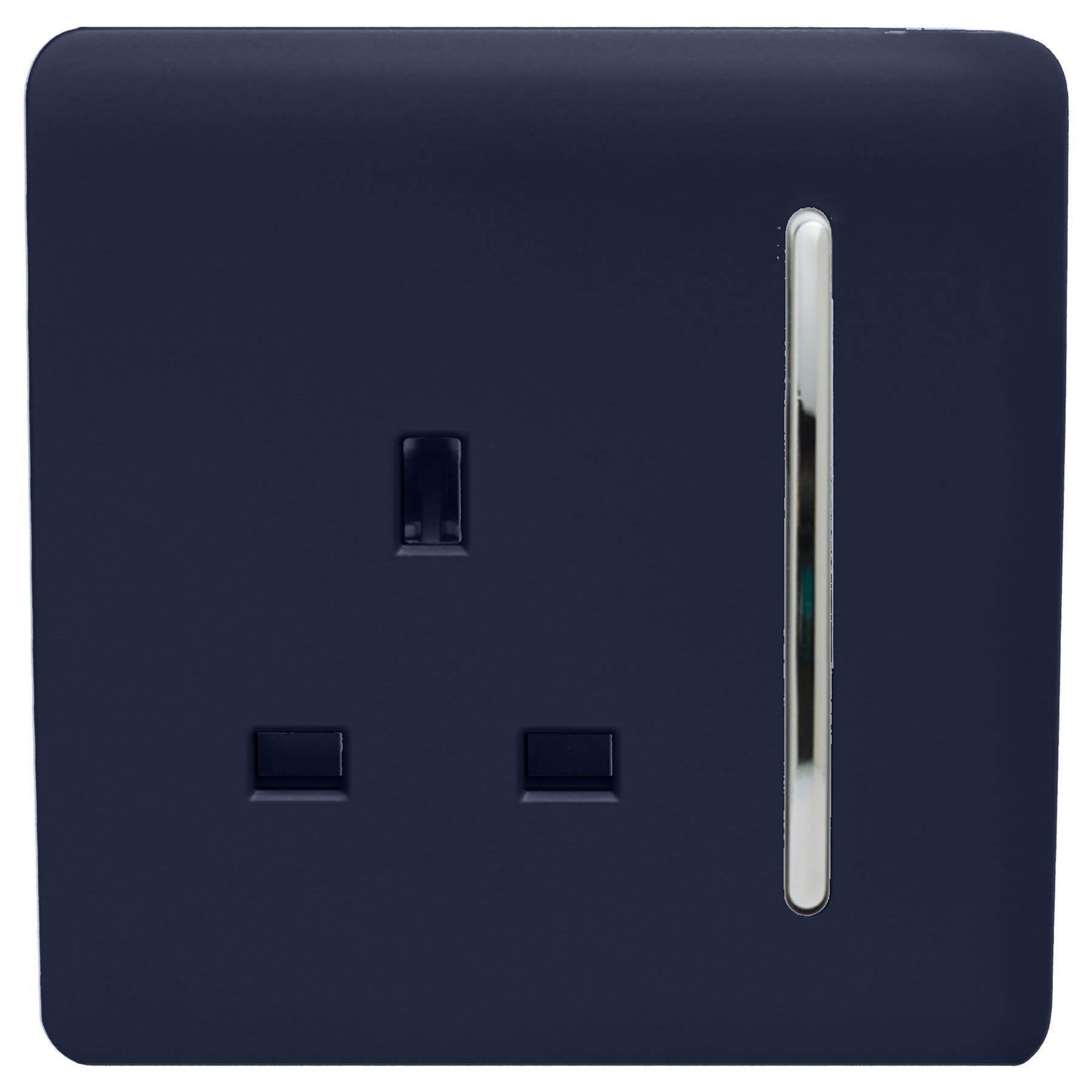 Trendi Switch 1 Gang 13Amp Navy Blue Switched Plug Socket