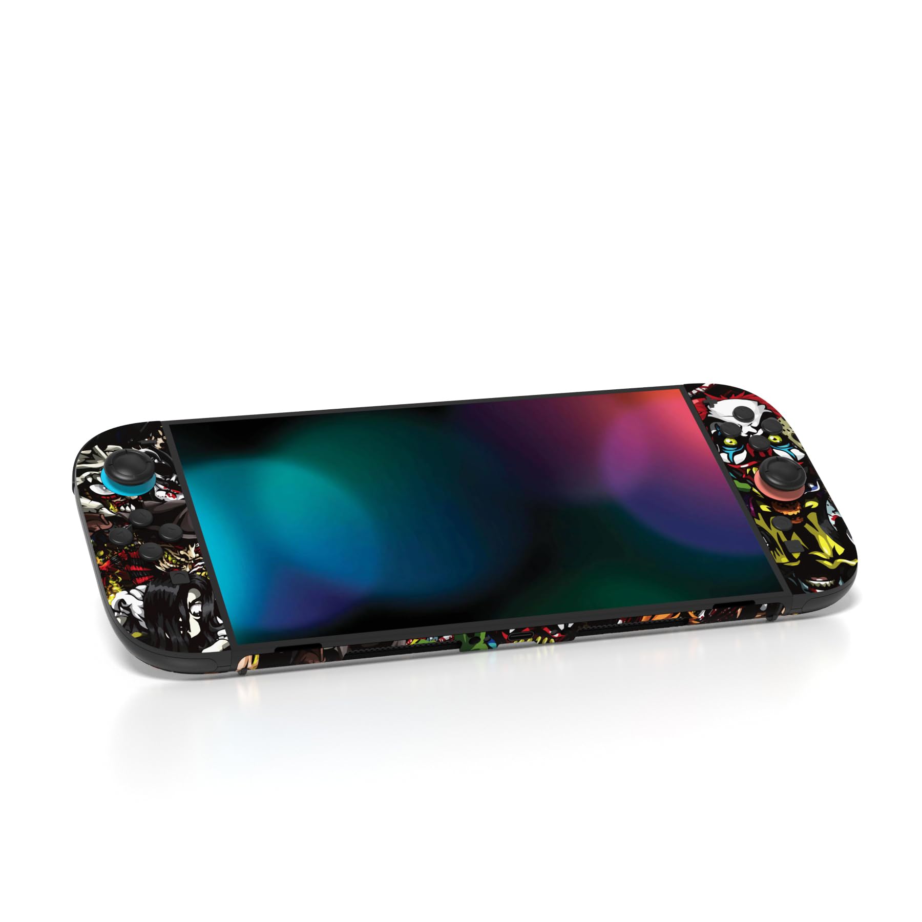 PlayVital 2 Sets de Fundas Adhesivas de Vinilo para Nintendo Switch 2 (2025), Pegatinas Personalizadas para Consola, Grips, Dock y Agarre, Protector Decorativo Completo (Fiesta de Miedo) - 2