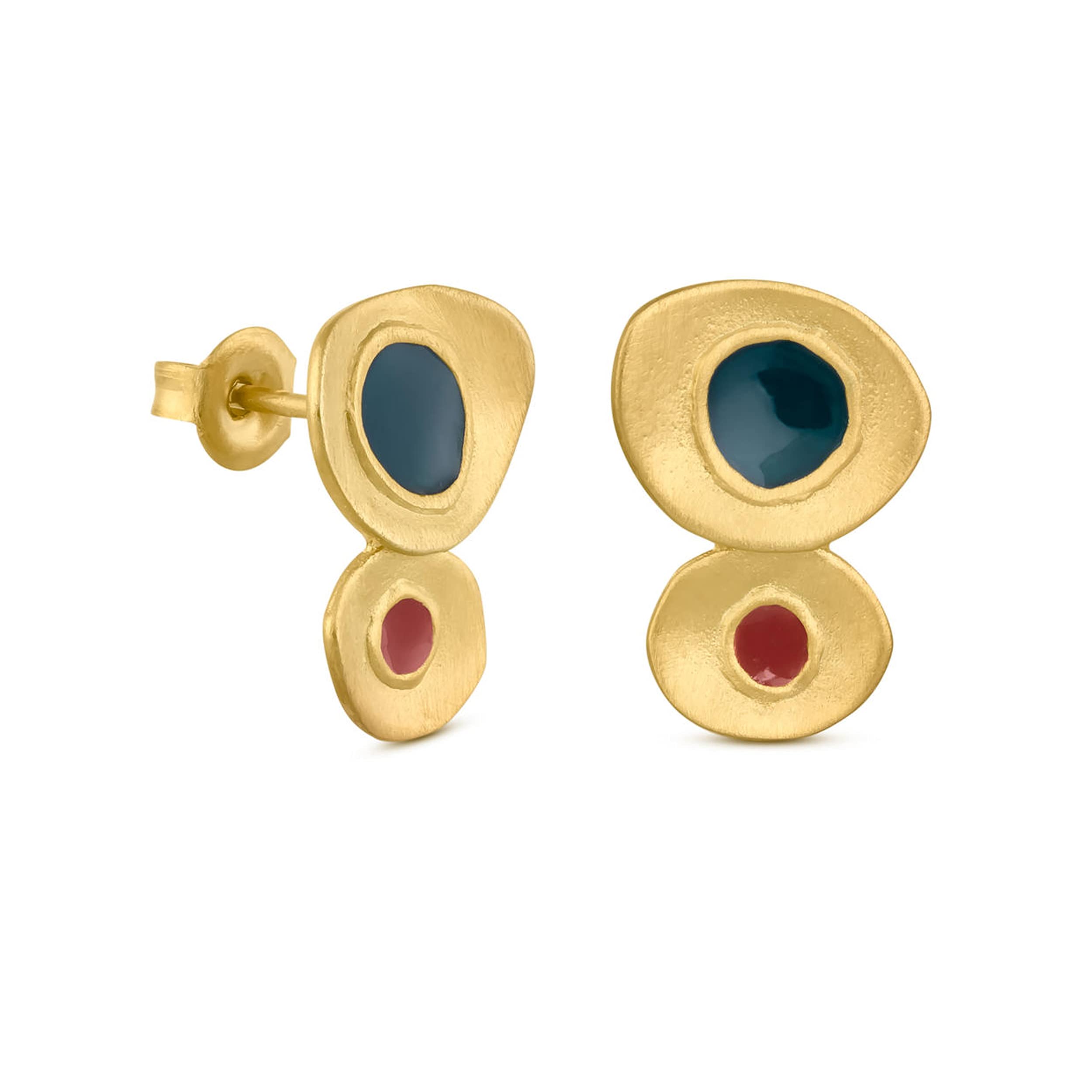 JOI D'ARTPENDIENTES DORADOS FAVORITA COLORS | Diseñado por Joidart | Colección Favorita Colors | Metal con baño de oro de 24 K