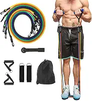 11 Peças Elástico Extensor Exercicio Funcional Até 100 libras Kit Elástico Extensor Treinamento Pilates Exercícios Academia Acessórios