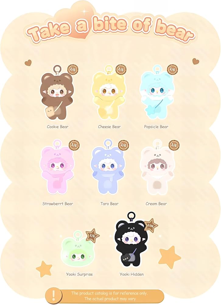 MTNSPTCR Yooki Take a Bite of Bear Series Plush Blind Box 1 PCS