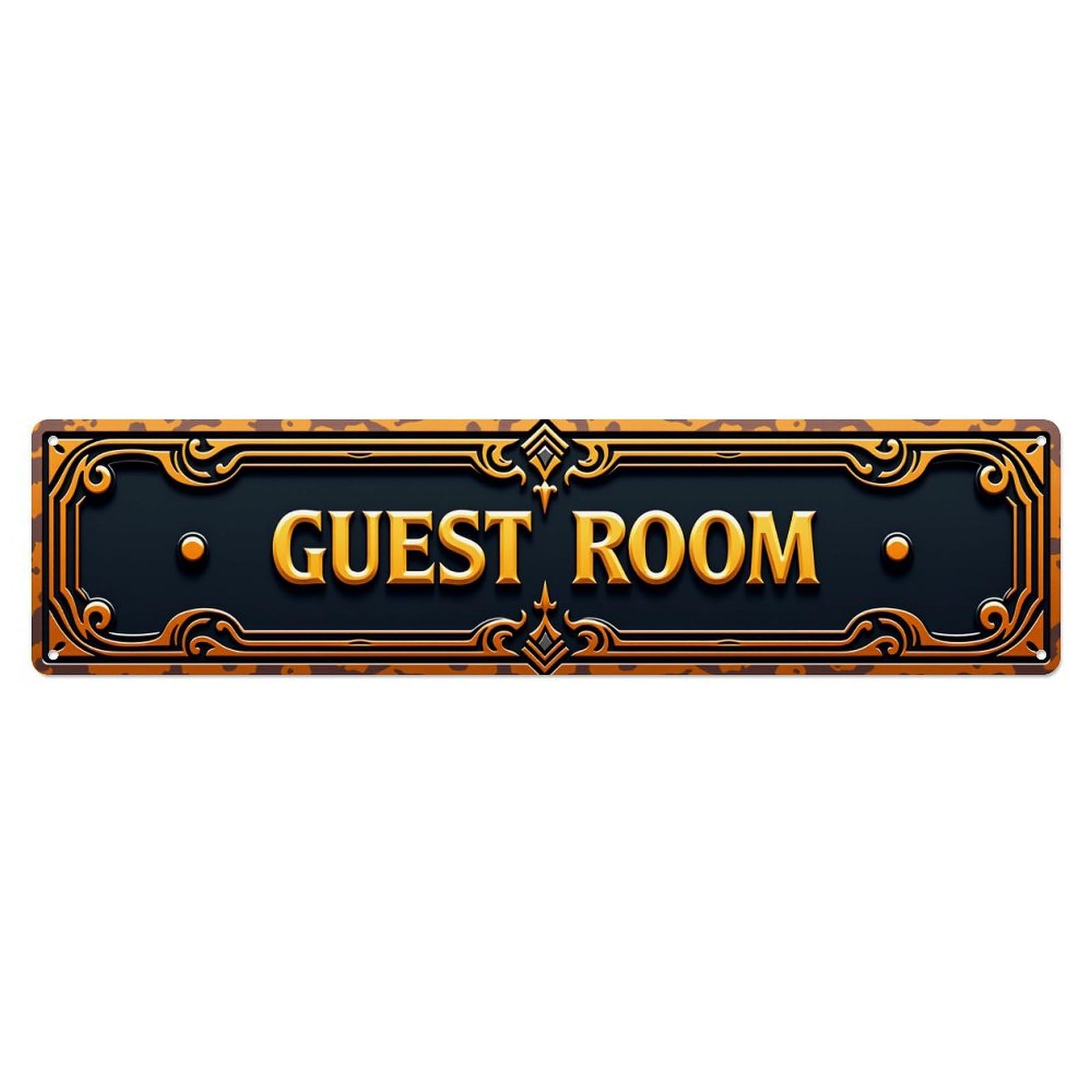 Ornate Frame Gold Text Black Background Tin Sign Vintage Metal Poster Retro Bar, Home, Man Cave, Kitchen, Laundry Room Wall Art Decor Gift 4x16 Inch