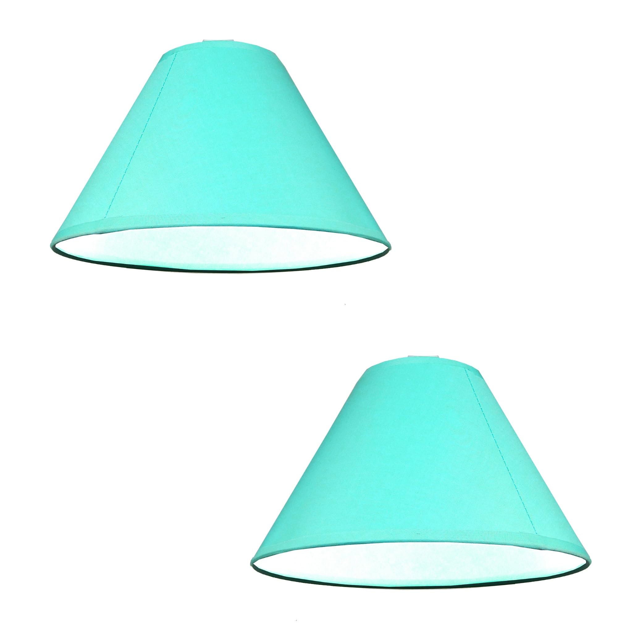 Pack of 2 - Empire Cotton Coolie Lamp Shades for Table Lamps and Pendant Ceiling Lights - 35cm Dia (Navy) (2, Duck Egg) โ image 1