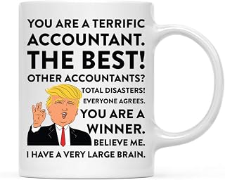 Andaz Press Funny President Donald Trump 11oz. Coffee Mug Gag Gift, Terrific Accountant, 1-Pack, Ceramic Christmas Birthday Drinking Cup Republican Democrat Political Satire