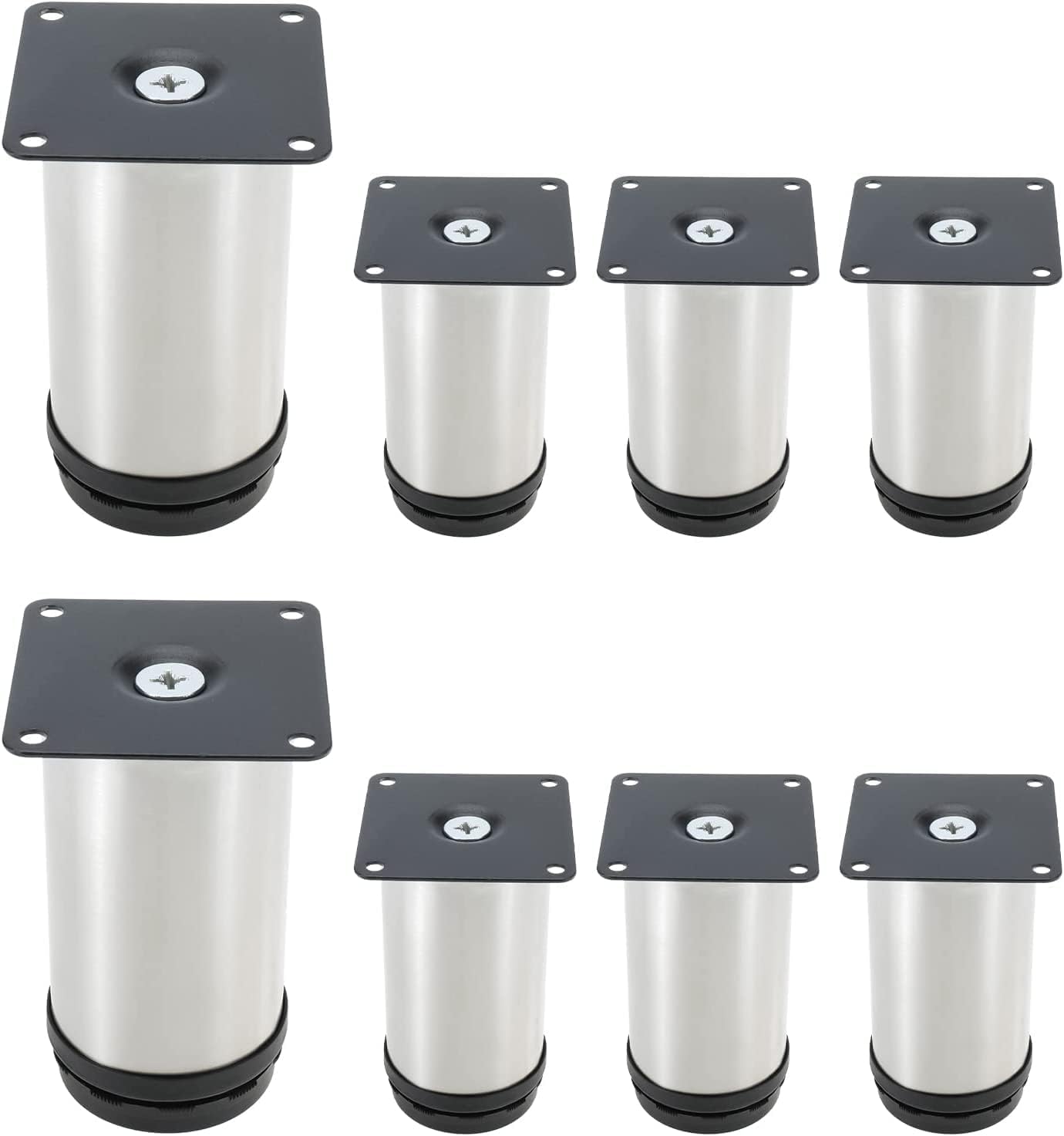 Monogatari 8 Pcs Adjustable Metal Furniture Legs 4 inches Stainless