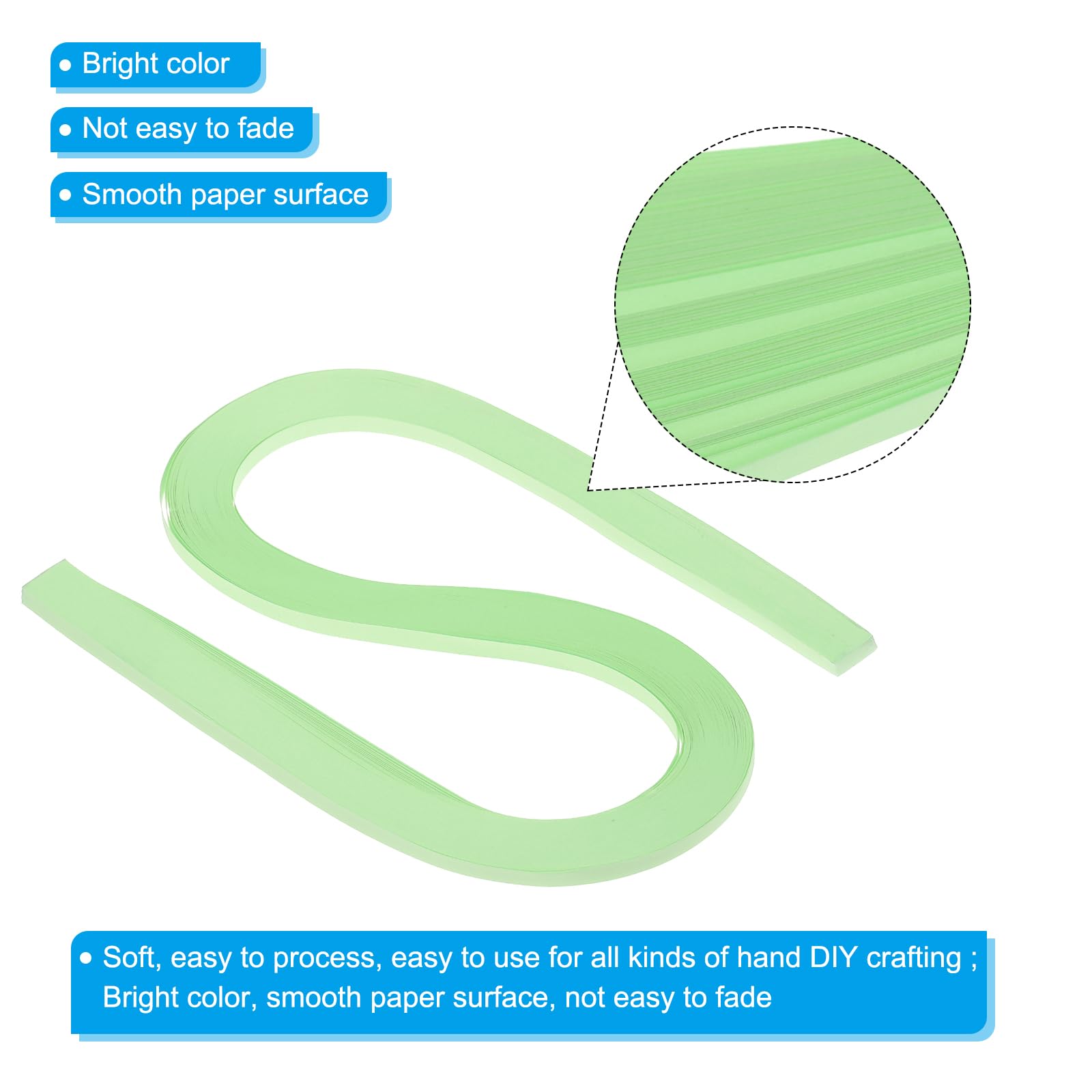 PATIKIL 240pcs Quilling Strips Paper 5mm(3/16") 54cm Origami Paper Quilling Strip for Art DIY Hand Craft Christmas Light Green - Image 3