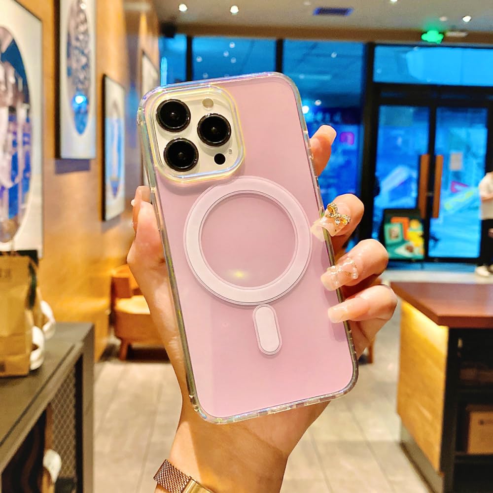 Coque rose progressif pour iPhone 14 Pro avec charge sans fil