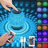 Touch Control & Fernbedienung: Tischleuchte mit Berührungssteuerung und Fernbedienung es ist ein sehr neuartiges Design! Je nach Anlass können Sie Farbe und Lichtintensität anpassen.