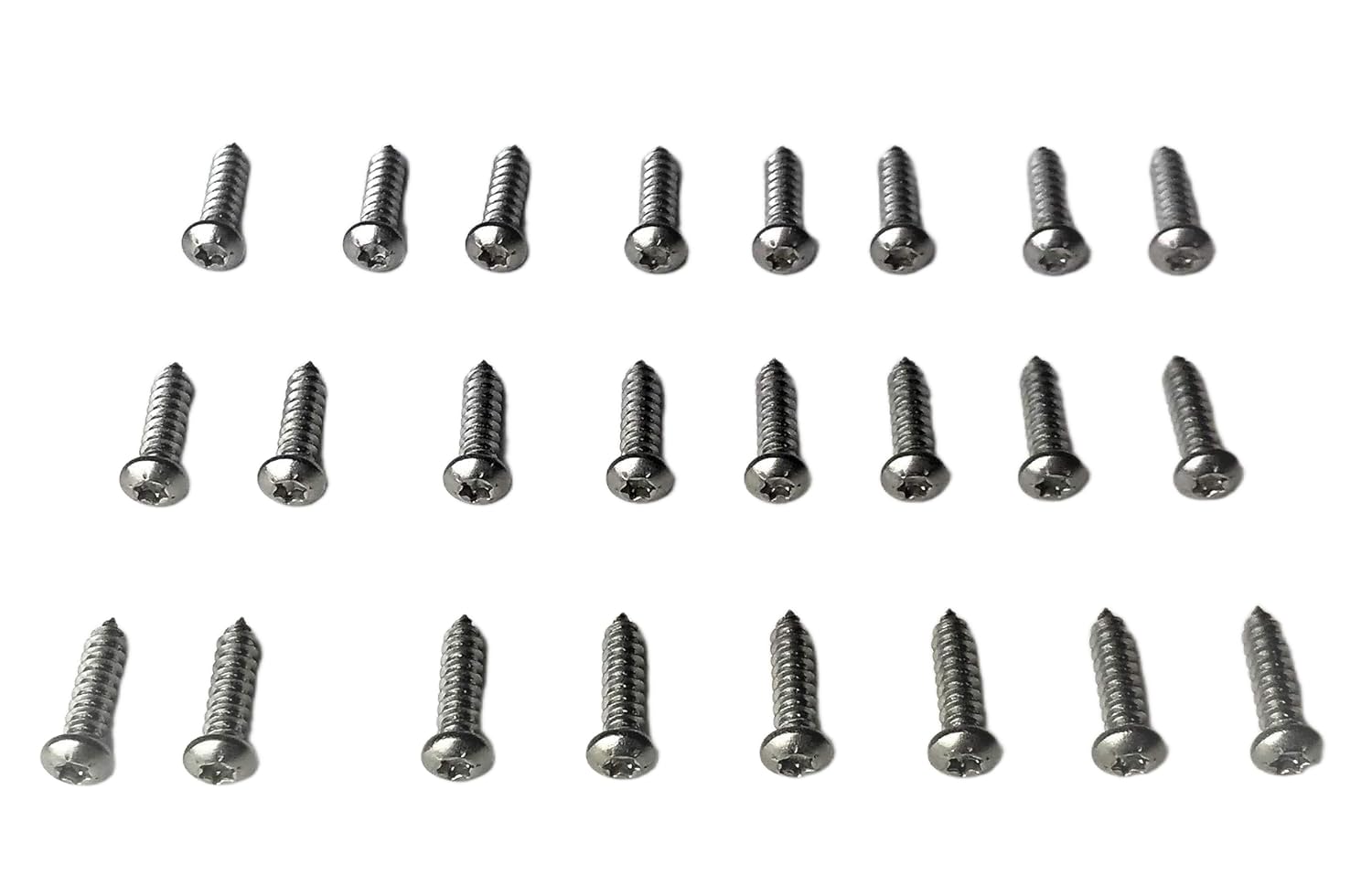 24 ea. Stainless Steel T-15 Torx Screws. Fits 1987 to 1995 YJ, TJ Turn Signals, Brake Lights and Running Lights. Fits all 1987 to 2021 YJ, TJ and JK