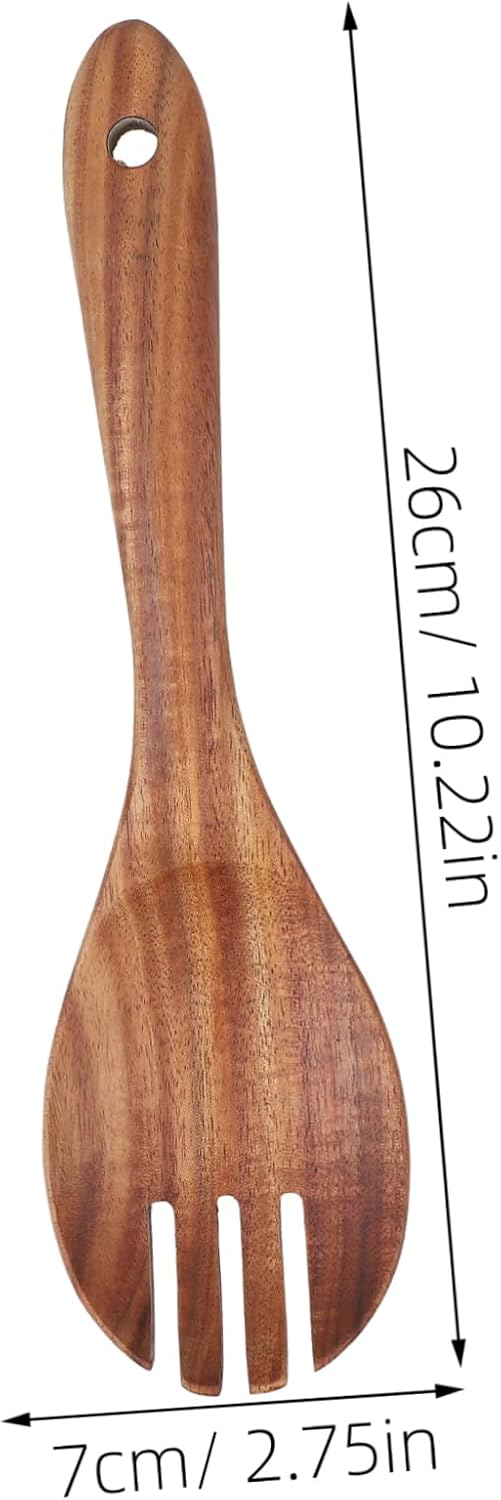 Salad Fork Serving Utensil 10 Inch Wood Long Handle