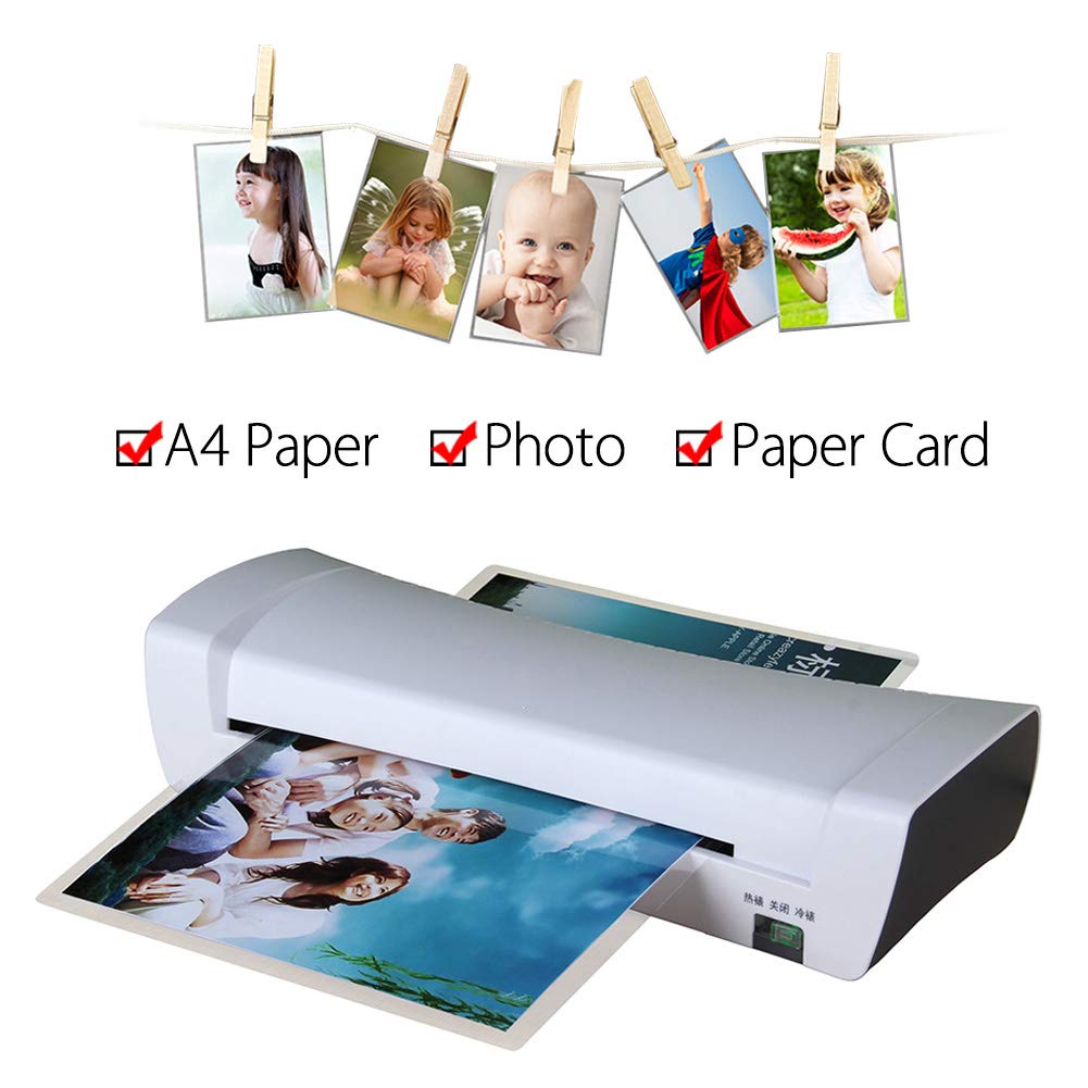 Laminator, laminator A4 na gorąco i na zimno, papierowy laminator fotograficzny do domu/szkoły/biura