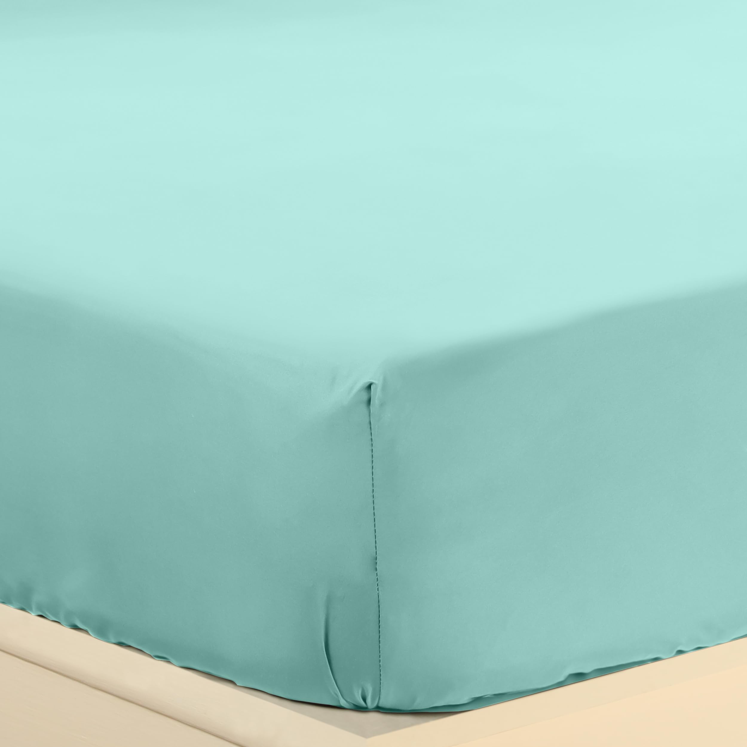 Utopia Bedding Lenzuolo con Angoli, Una Piazza - 160x200x30 cm - Blu Spa - Microfibra di Poliestere Spazzolato - Lenzuolo Sotto con Angoli Elasticizzato