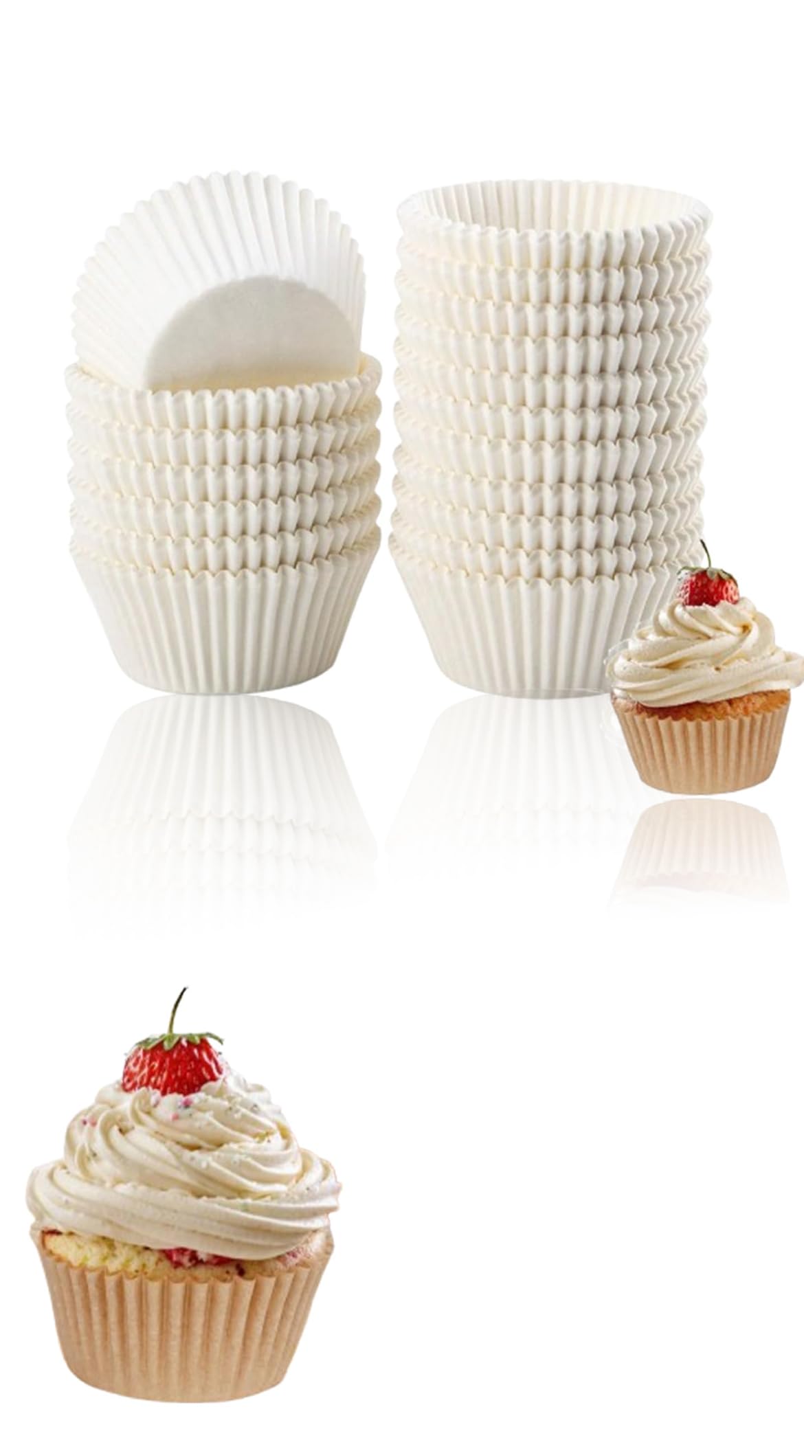 Sweet seven 500 Count Standard White Cupcake Liners - Grease-Proof Baking Cups Paper, No Odor, Food Grade - Ideal for Baking & Decorating Delightful Cupcakes!