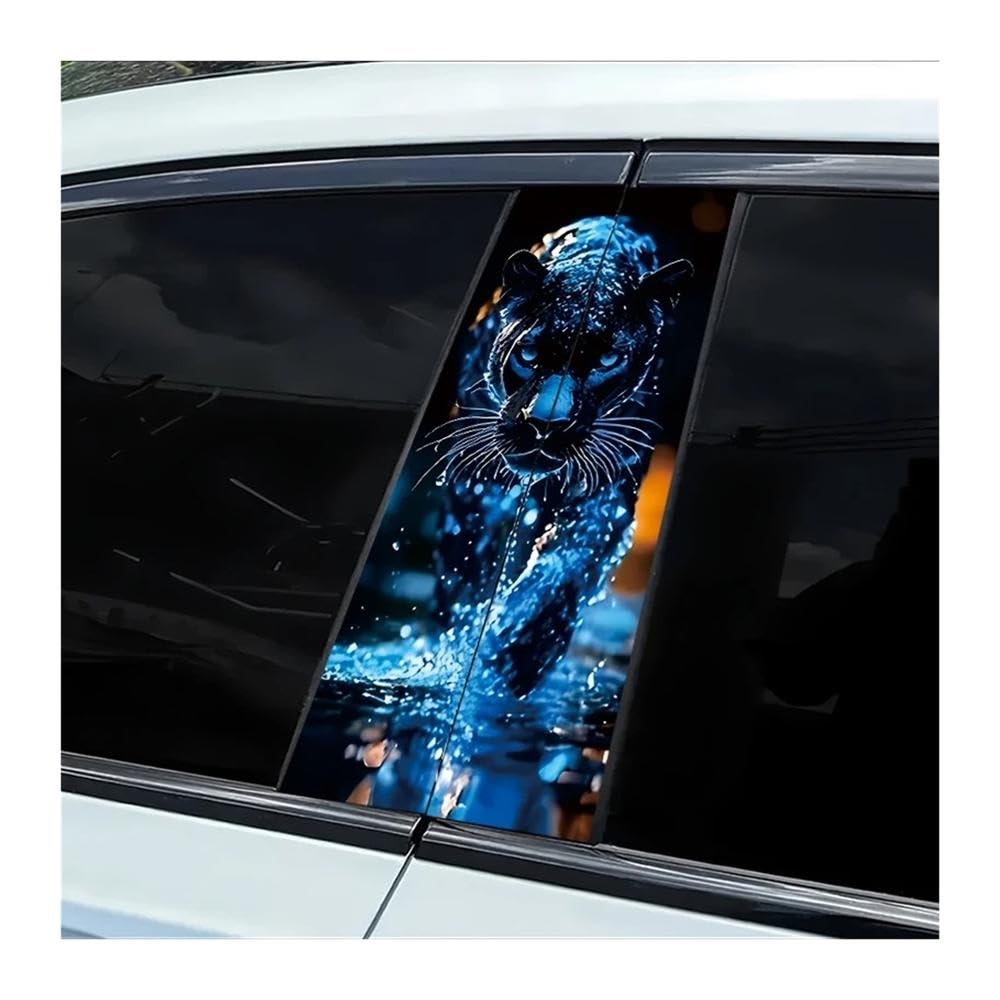 Decorative Items 2 Pieces of Car Center Column Decal Black Panther Vinyl Protective Film