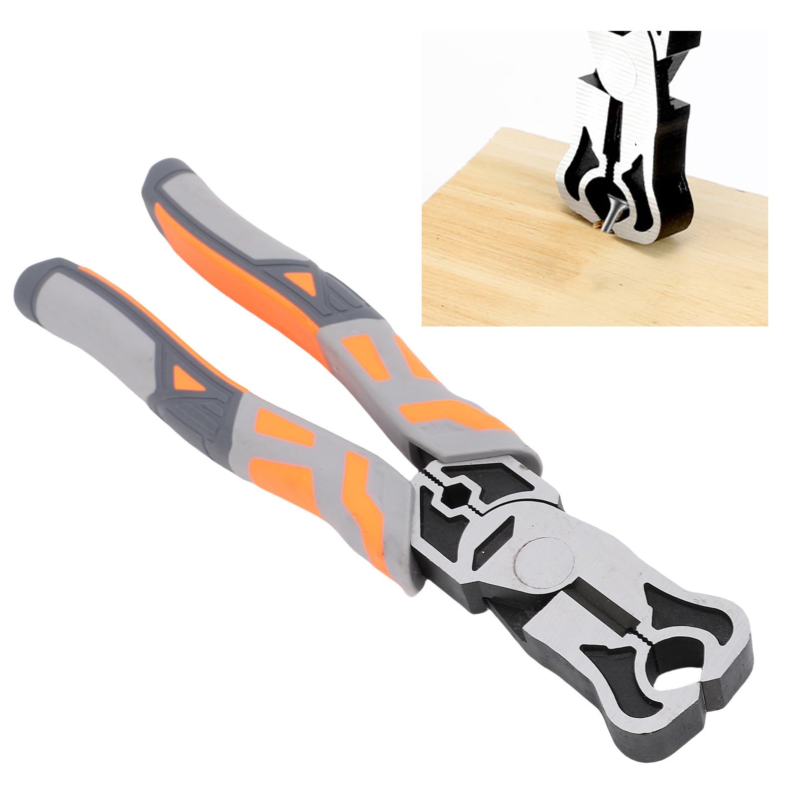 Szczypce do Cięcia Końcówek, Szczypce do Usuwania Gwoździ 8-calowa Hartowana Stal Stopowa z Ergonomicznym, Antypoślizgowym Uchwytem, ​​idealne Cięcia Drutu i Obróbki Kabli w Stolarstwie