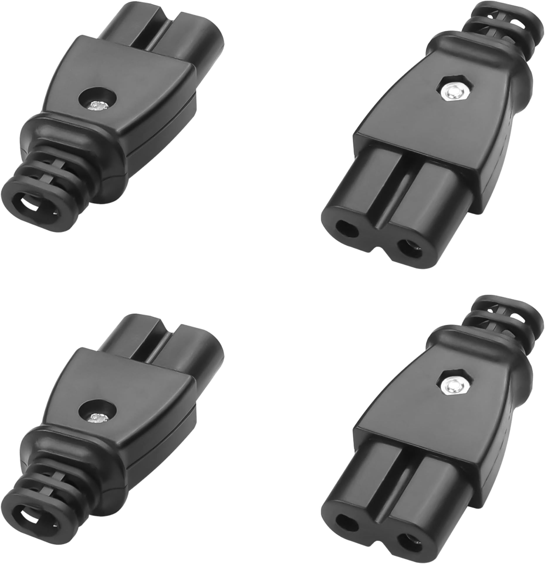 YAODHAOD C8 Panel Mount Plug C7 Repair Plug IEC Inlet Module Power Connector Socket Straight 230V - 250V AC 2.5A Device Plug Socket AC Screw Mount Adapter (C7)