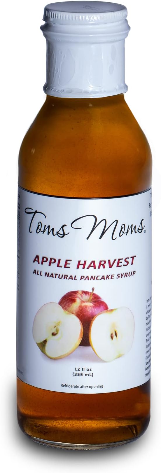 Toms Moms Apple Harvest Pancake Syrup | All Natural Syrup | 12 Fl Oz | Made in Virginia, USA | Syrup for Pancakes, Oatmeal, Drinks, & More