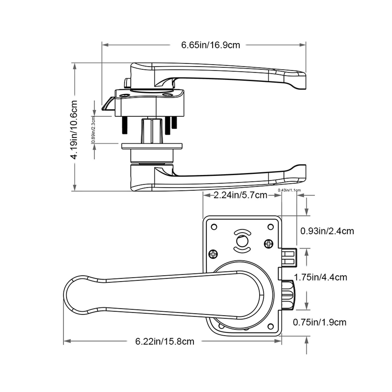 EBTOOLS per pulsante porta bagno serratura della porta del bagno RV, set di serratura della leva della porta del WC manopola della maniglia del bagno Cromo lucido per camper camper Yac