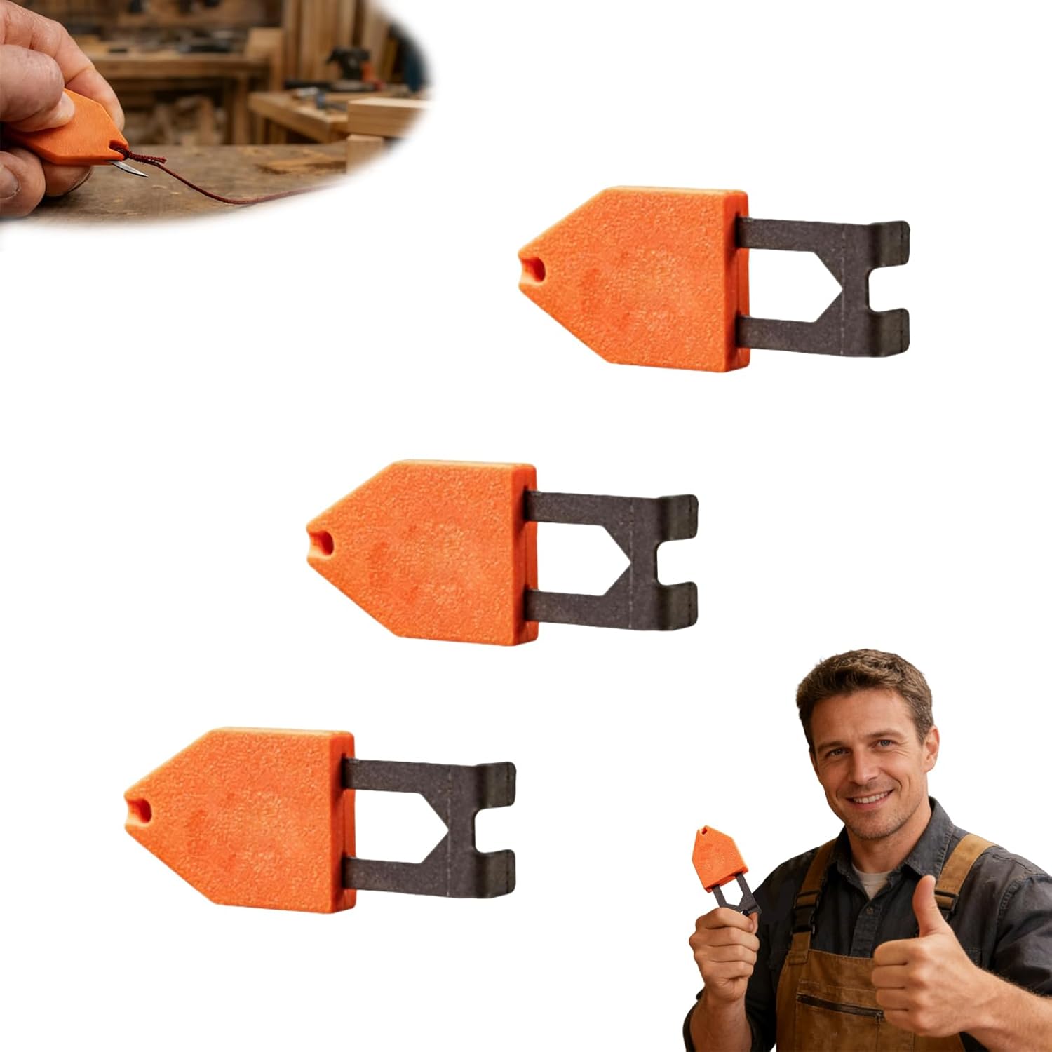 Rope Anchor Hook for Chalk Line,Portable Chalk Line Anchor Hook Tool,A Truly Unique End Hook, One-Handed Operation,Instant Fixing, Quick & Easy,for Home Renovation Projects (3)